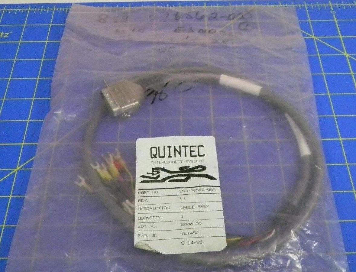 Used LAM Research, Quintec Interconnect Systems 853-76562-005 Cable Assembly, Rev. E1