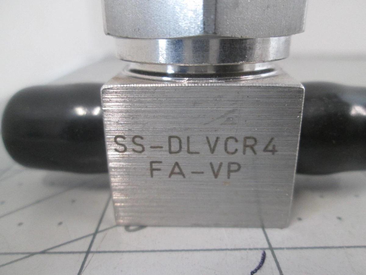 Used Nupro, SS-DLVCR4-FA-VP, Manual Valve w/ Green Valve, Used