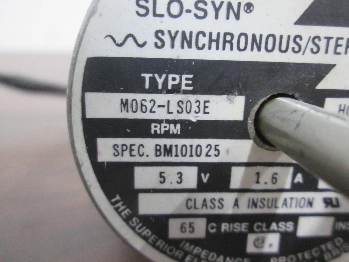 Used Superior Electric, M062-LS03E, Slo-Syn Stepping Motor, 5.3V, 200 Steps, Used