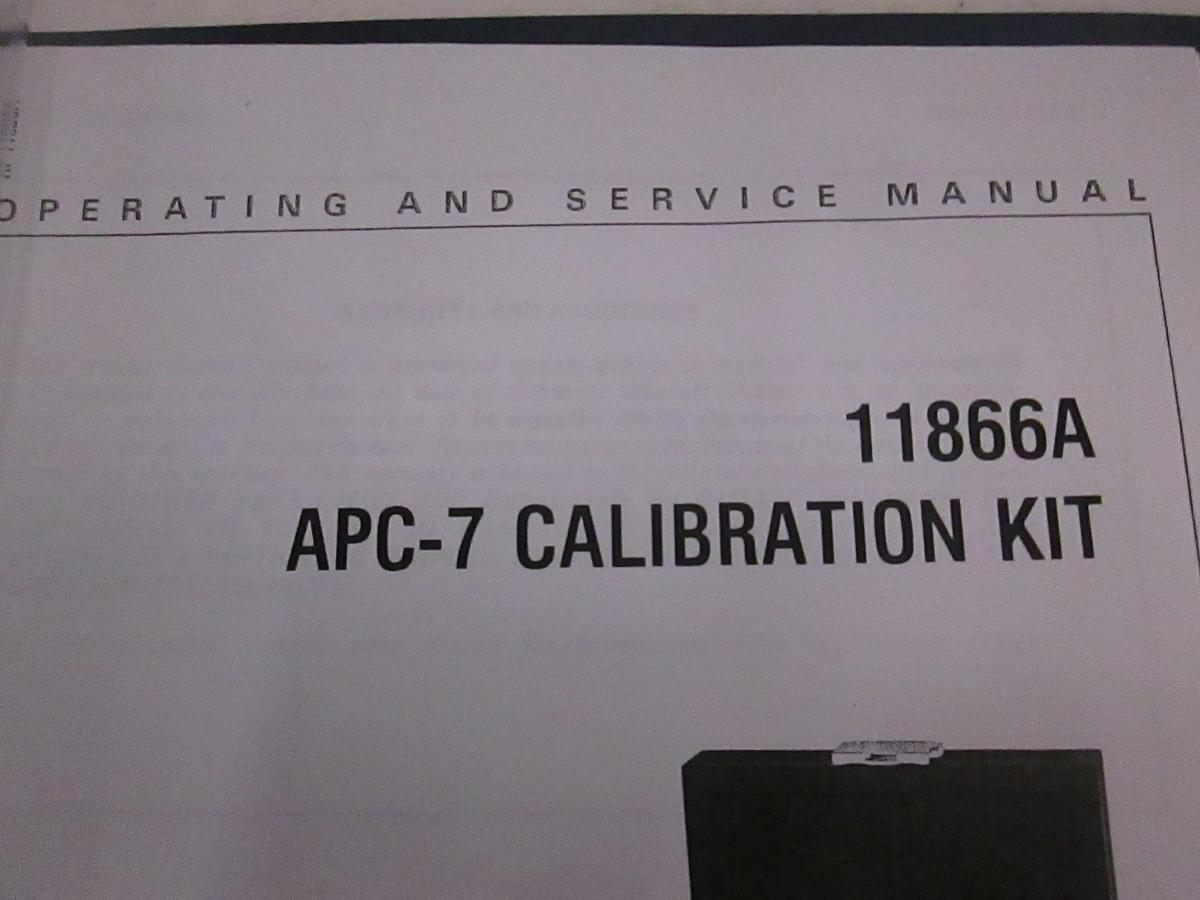 Used HP 11866A APC-7 Calibration Kit, Operating and Service Manual, Used