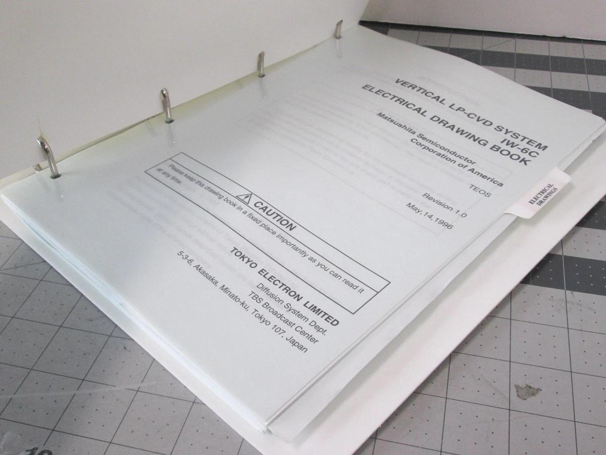 Used TEL Tokyo, IW-6C, Electrical Drawing Book, TEOS, Used