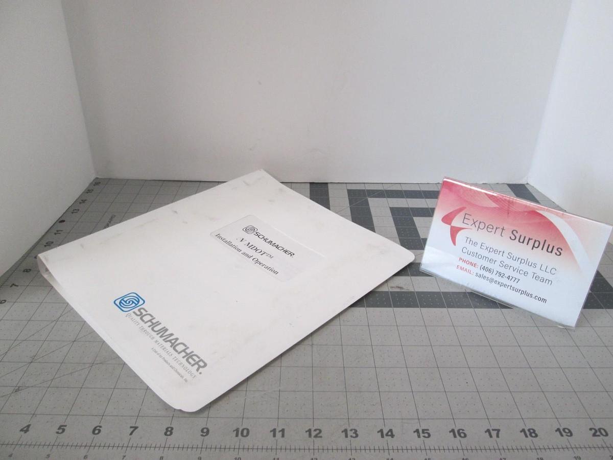 Used Schumacher, V-MDOT, Installation and Operation Manual, Used