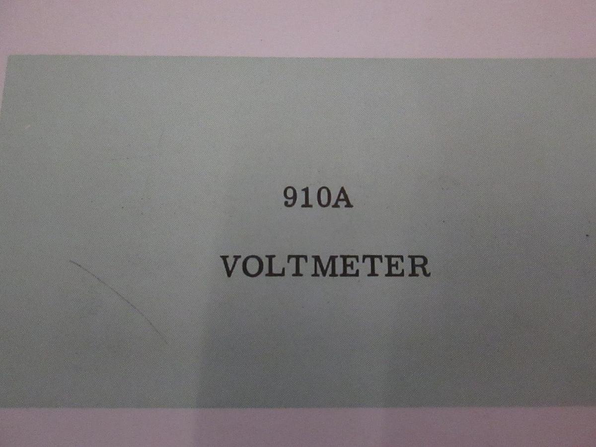 Used Fluke 910A Voltmeter Instruction Manual, Used
