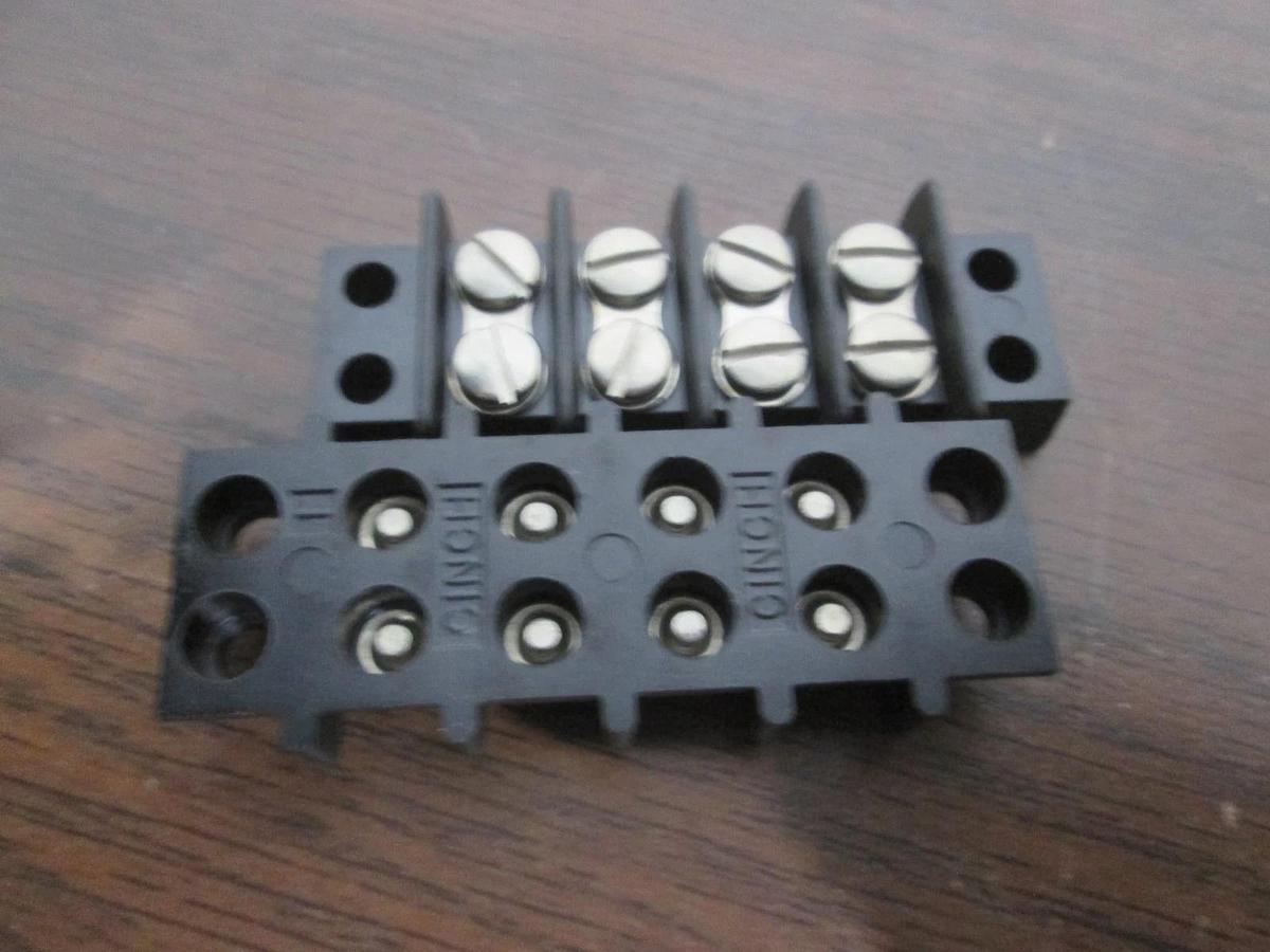 Used Cinch, 4 Position Terminal Block, Used, Lot of 2