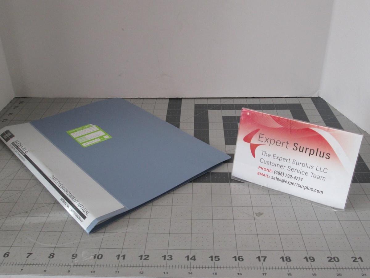 Used TEL Tokyo, ALPHA-8S, Safety/ Environment Manual, REV 2.0, Used