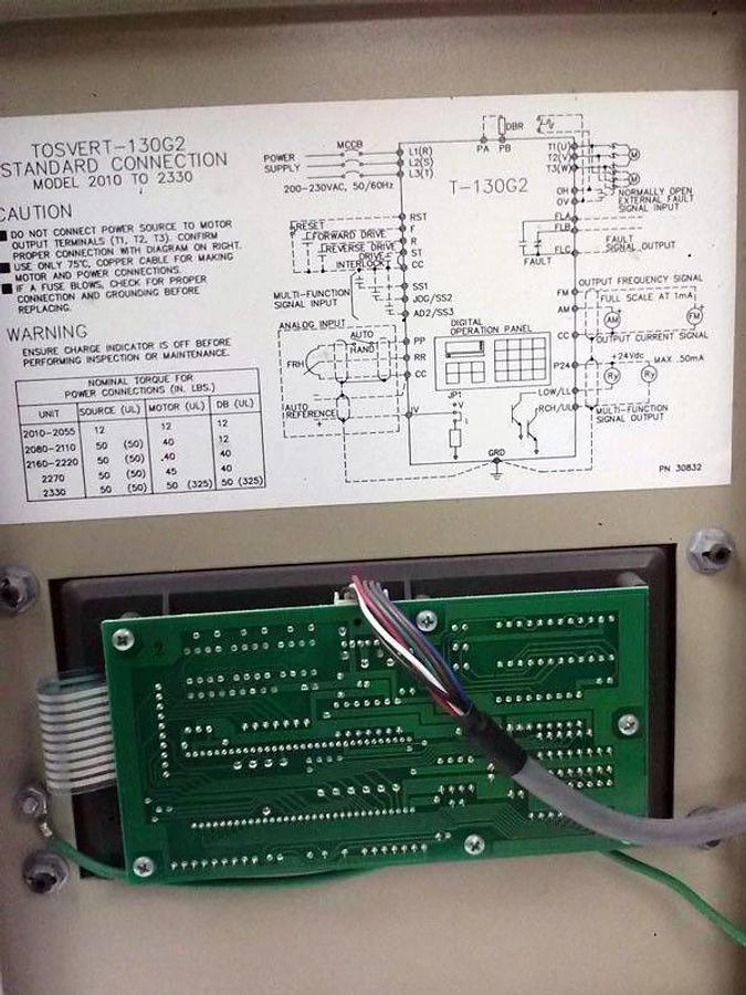 Used Tosvert Toshiba VT130G2U2015 Transistor Inverter 1.5kVA 1HP, Used