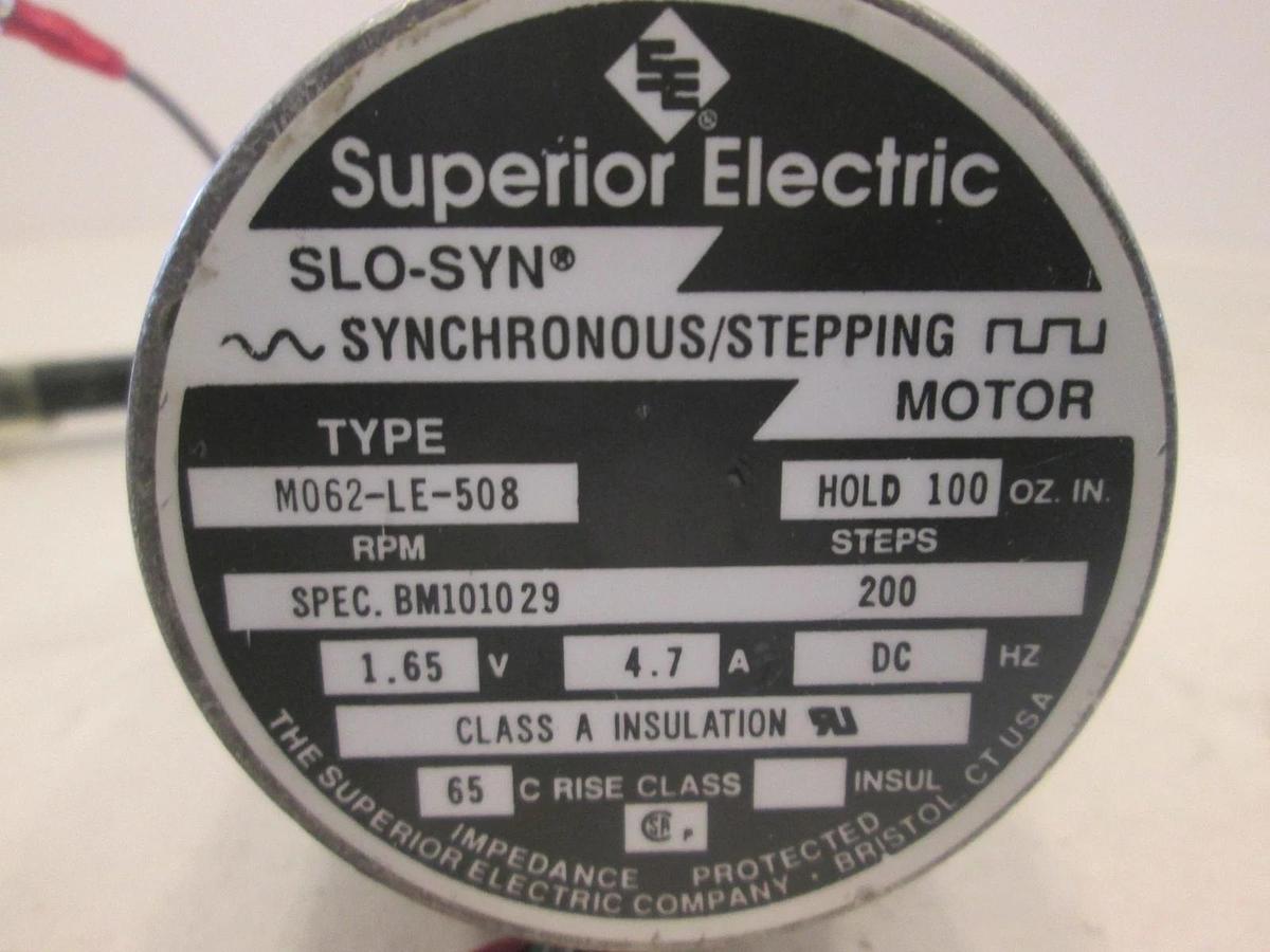 Used Superior Electric, Slo-Syn Synchronous Step Motor, M062-LE-508, Used