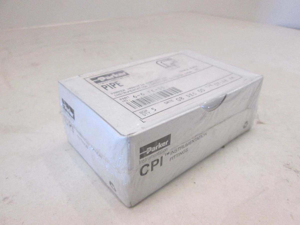 Parker, 6-6 FE-SS, Female Elbow Pipe Fitting Box of 5, New, Original Packaging