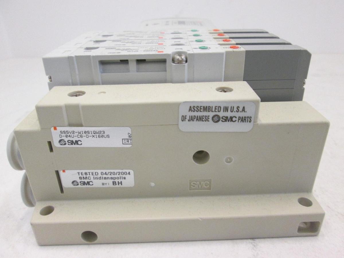 Used SMC, EX250, DeviceNet Interface Module Assy w/ 4 Valves, SV2200-5FVD, Used