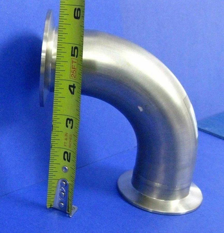 Used Stainless Steel 90° Elbow NW50, 4.25" x 4.25", AMAT 0050-31592, Cleanroom