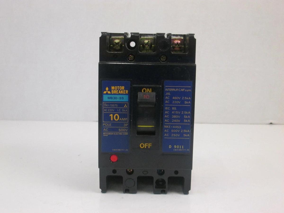 Used Mitsubishi Motor Breaker MB30-SS 10A, 3 Pole, 500V Used