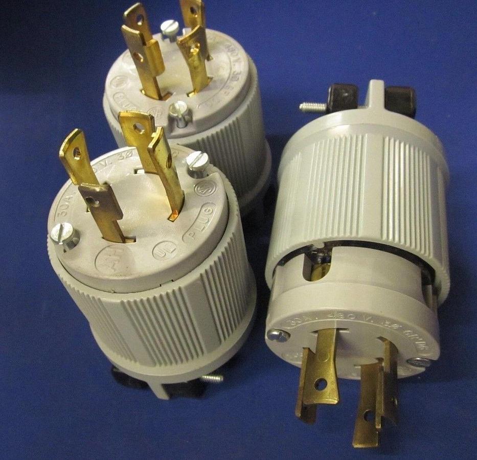 Used Arrow Hart, Hart-Lock Turn & Pull 30A 240V Plug, Lot of 3 Used
