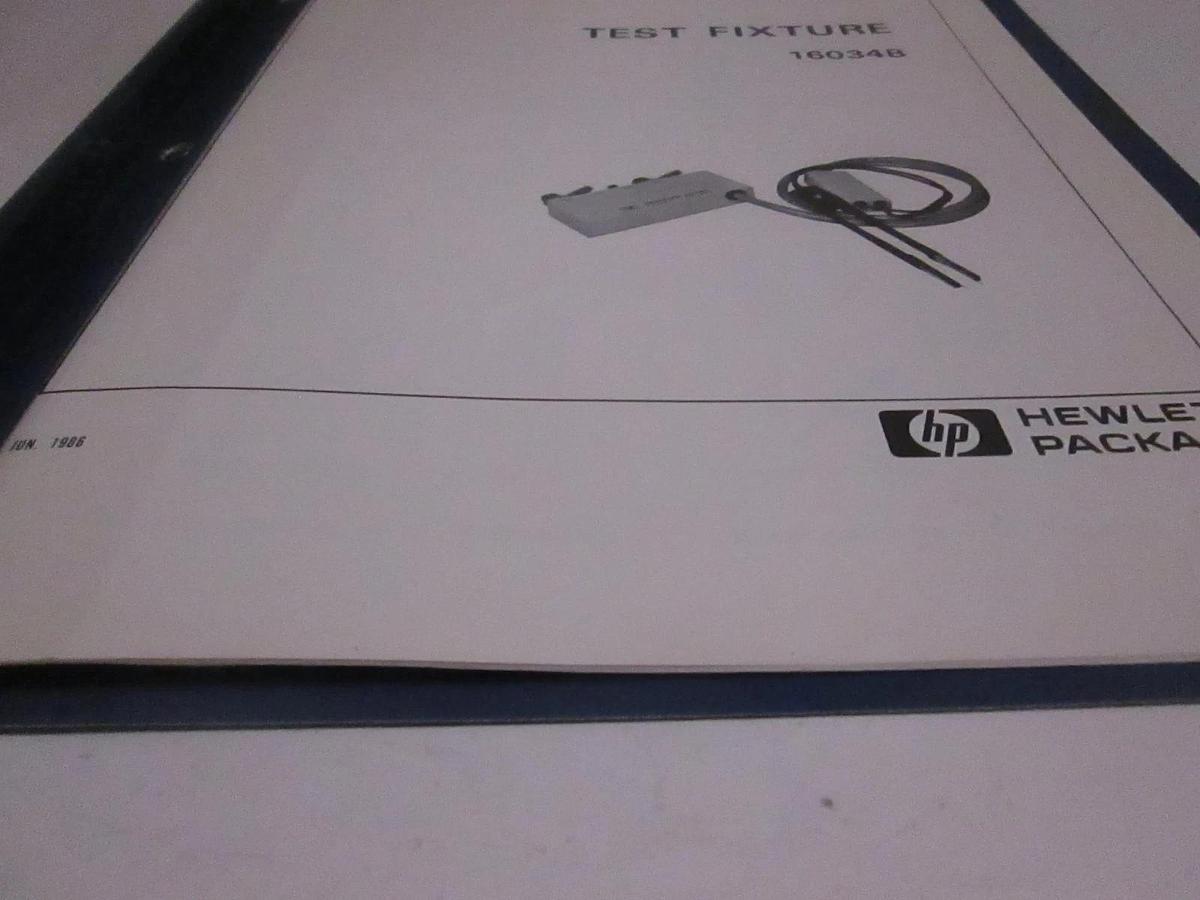 Used HP Model 16034B Test Fixture Operation Note, Used