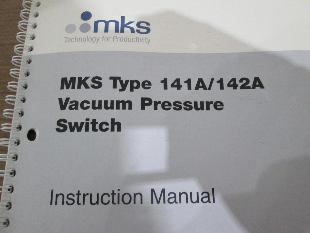 Used MKS, Type 141A/142A, Vacuum Pressure Switch, Instruction Manual, Used