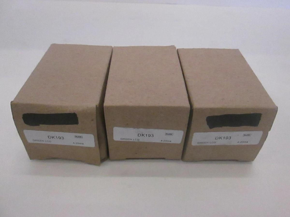 C-Ton Industries, DK193, Green LCD Panel Meter, 4-20MA, New, Lot of 3