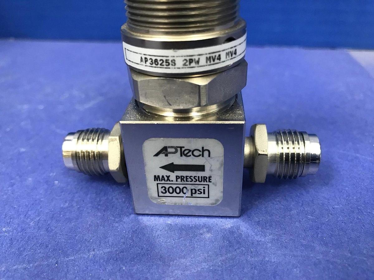 Used APTech AP3625S 2PW MV4 MV4  Manual Diaphragm Valve, 1/4" MVCR, Used Lot of 2