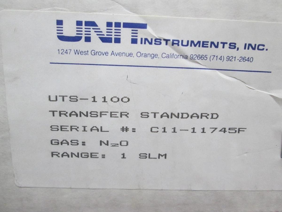 UNIT, UTS-1100, Transfer Standard, N2 O, 1 SLM, New