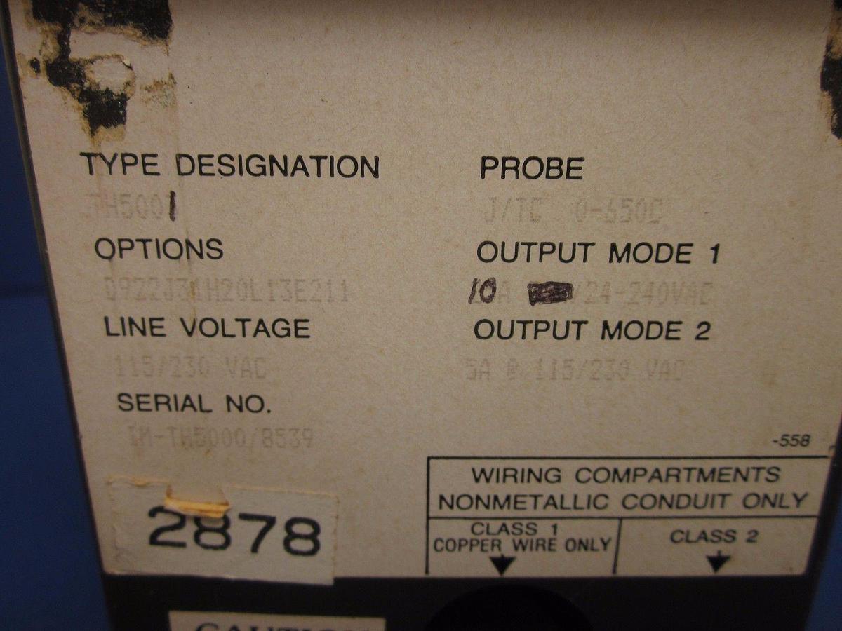 Used Technical Heaters Temperature Controller Model TH5001, 0-650C