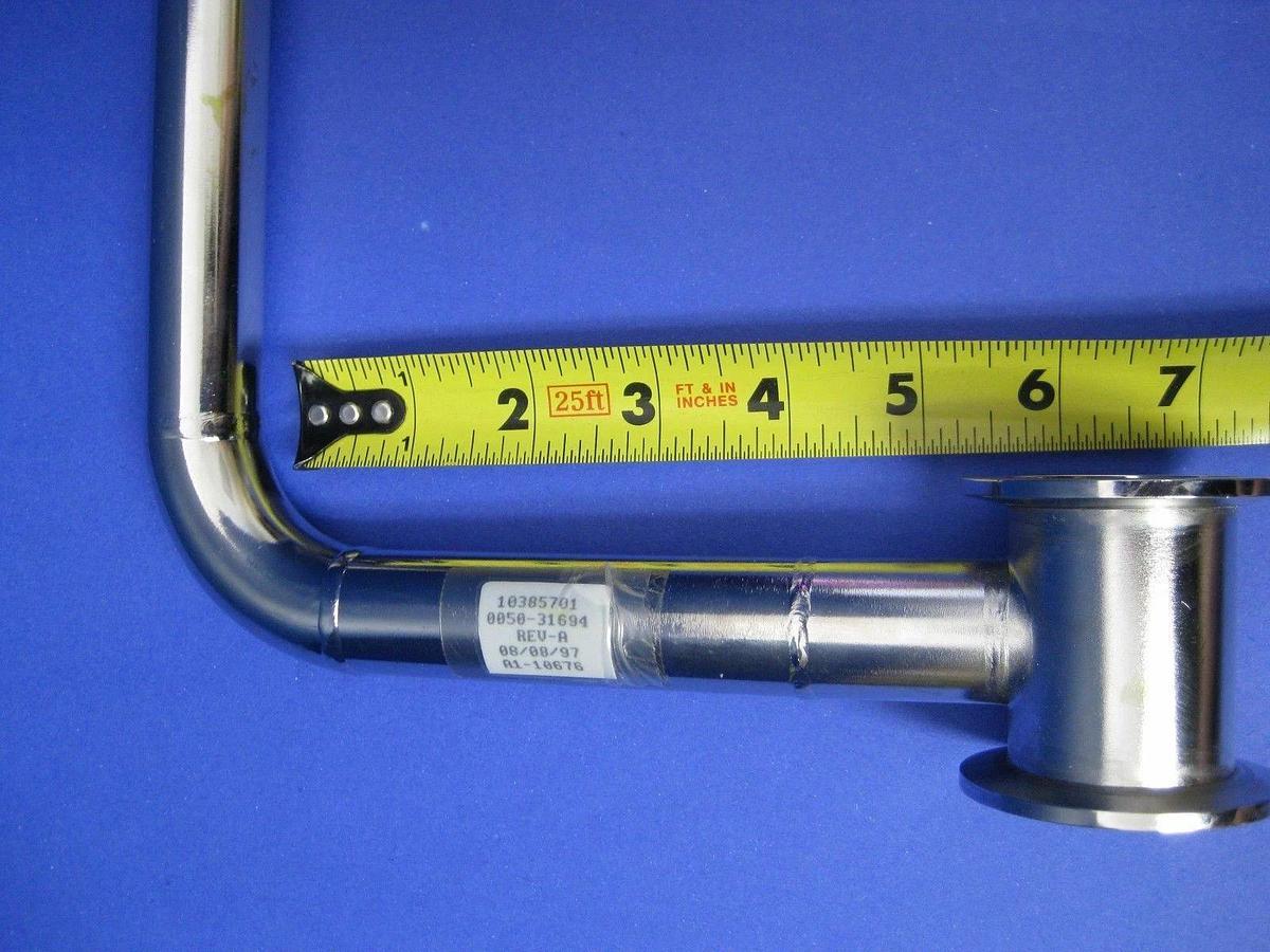 SS Vacuum Pipe, 90° Elbow w/ Tee, NW25 x NW40 x NW40, AMAT 0050-31694, New