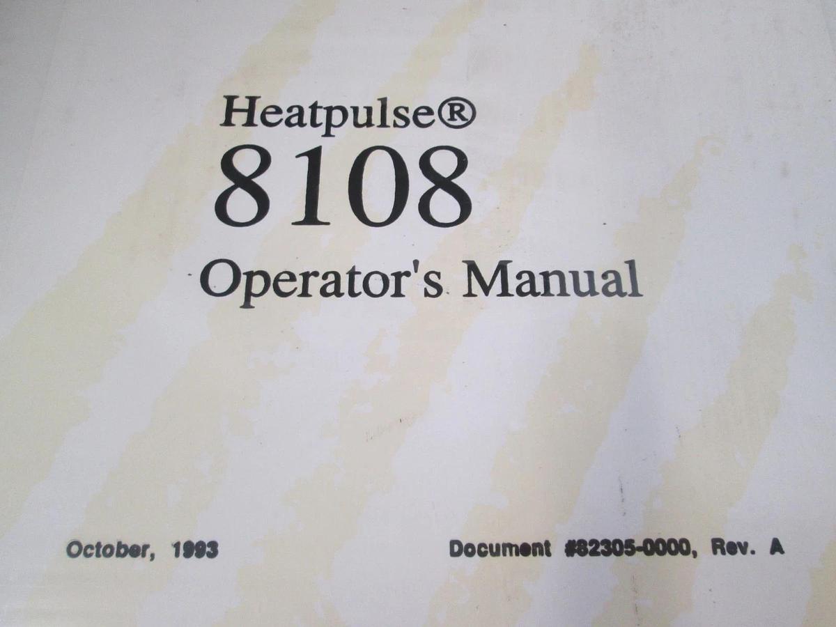 Used Heatpulse, 8108 Operator's Manual, 82305-0000, Used