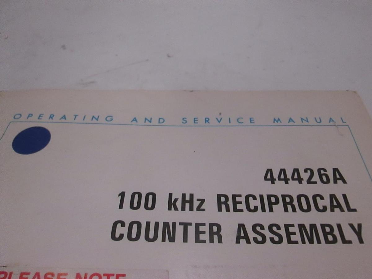 Used HP 100 kHz Reciprocal Counter Assy, Model 44426A Operating and Service, Used