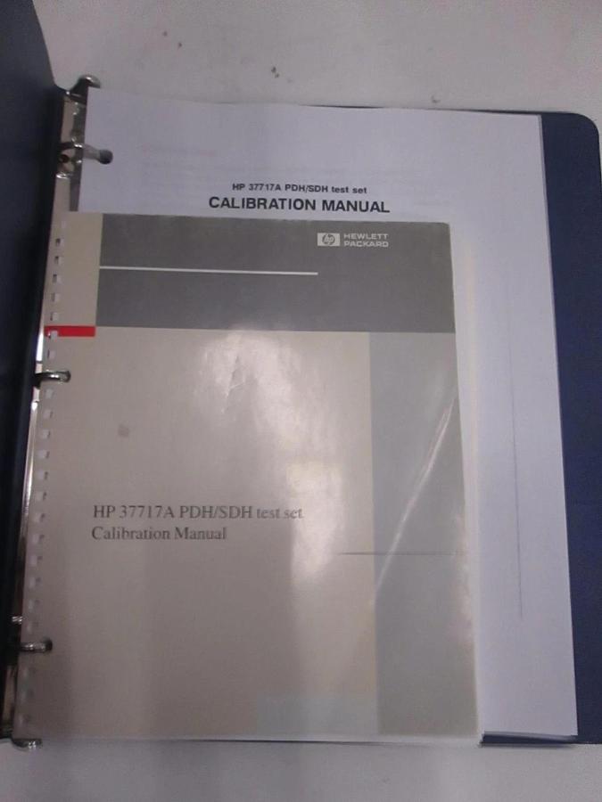 Used HP 37717A PDH/SDH Test Set Calibration Manual, Used