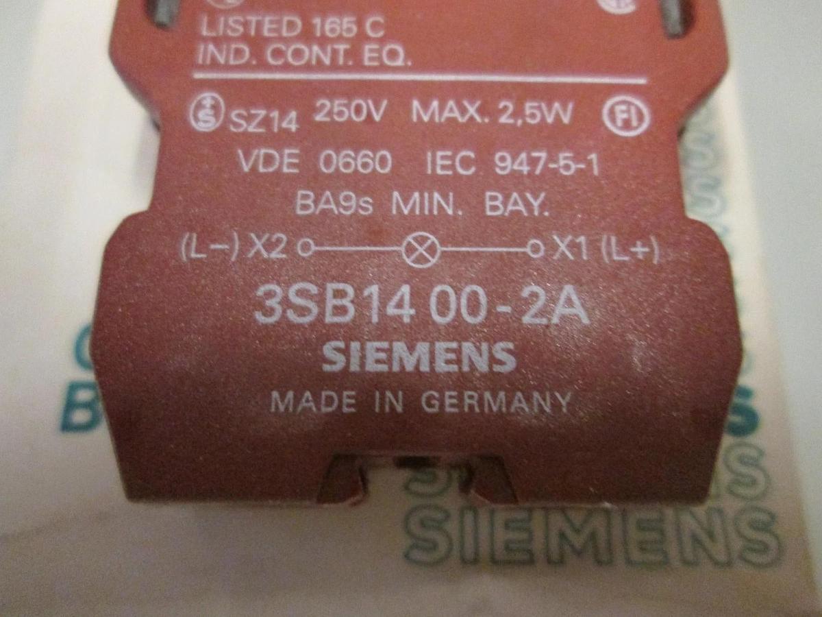 Used Seimens 3SB1400-2H Pilot Light Module, New