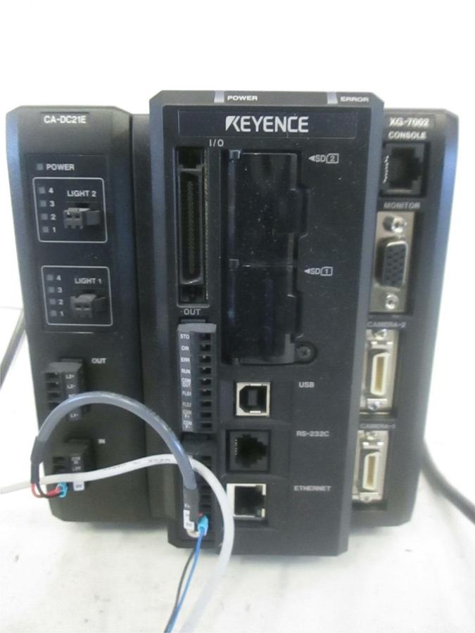 Used Keyence Multi Camera Imaging XG-7002 w/ PSP24-120S Supply and CA-DC21E, Used