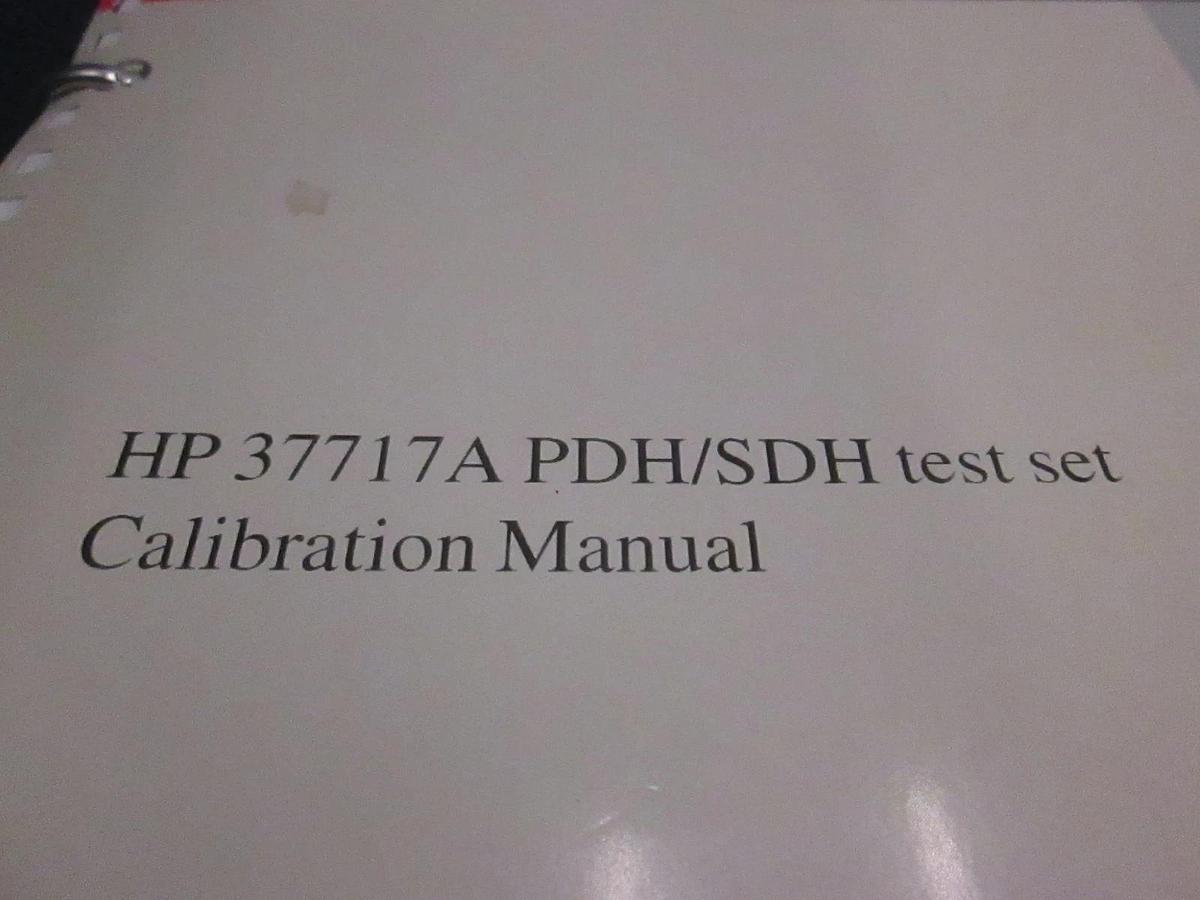 Used HP 37717A PDH/SDH Test Set Calibration Manual, Used
