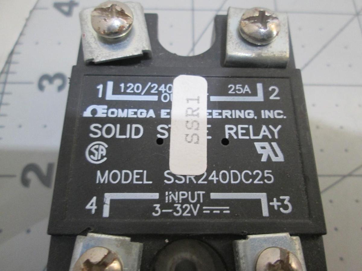 Used Omega, Model SSR240DC25, Solid State Relay, Used