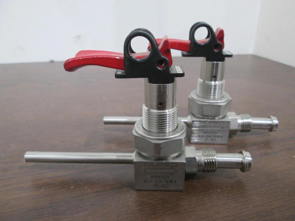 Used Nupro, 6LV-DATBW4-P-RD, Diaphragm Valve, Used, Lot of 2