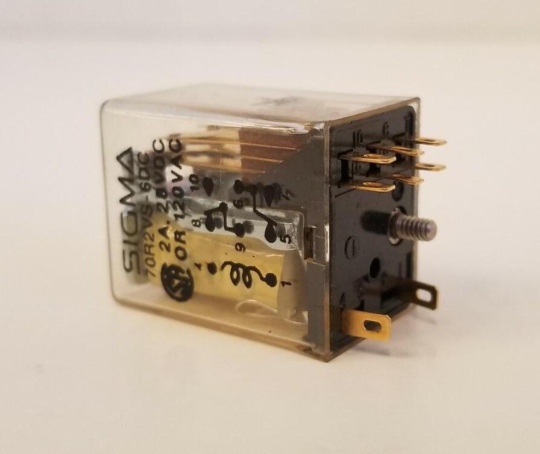 Used Sigma 70R2VS-6DC Relay, 2A, 28 VDC, Lot of 3