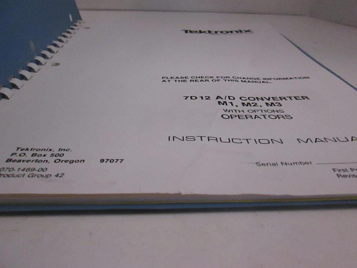 Used Tektronix 7D12 A/D Converter M1,M2,M3 with Operator Instruction Manual, Used