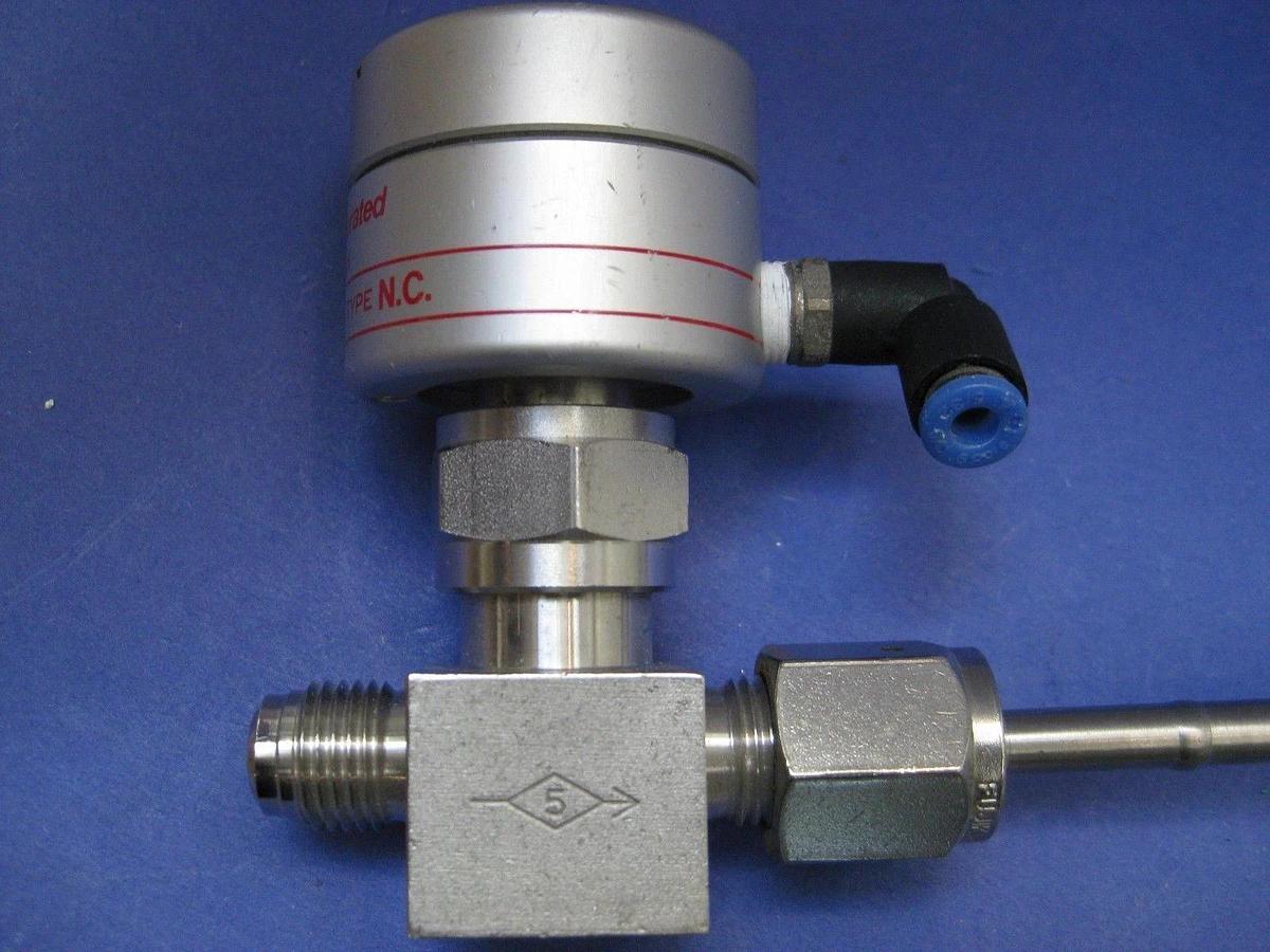 Used Fujikin Valve Assy with 1/4" MVCR x 1/4" FVCR, Used