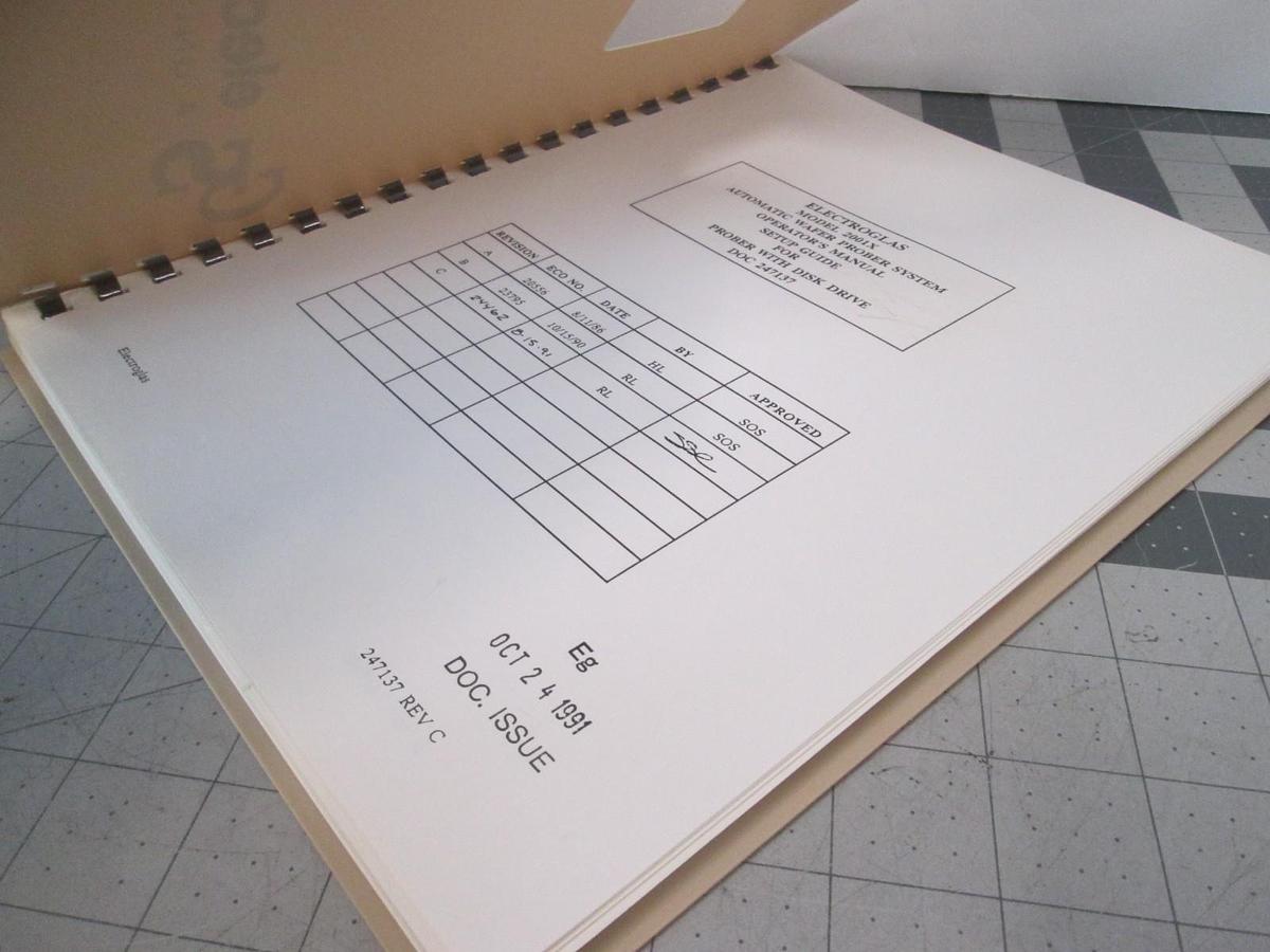 Used Electroglas, Model 2001x, Automatic Wafer Prober Set Up Guide, Used