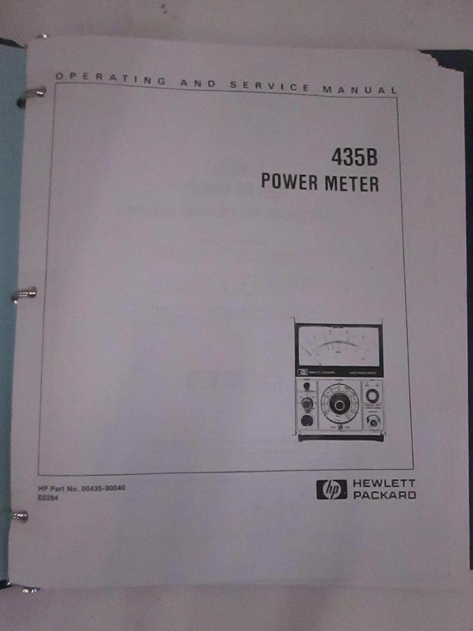Used HP 435B Power Meter Operating and Service Manual, Used