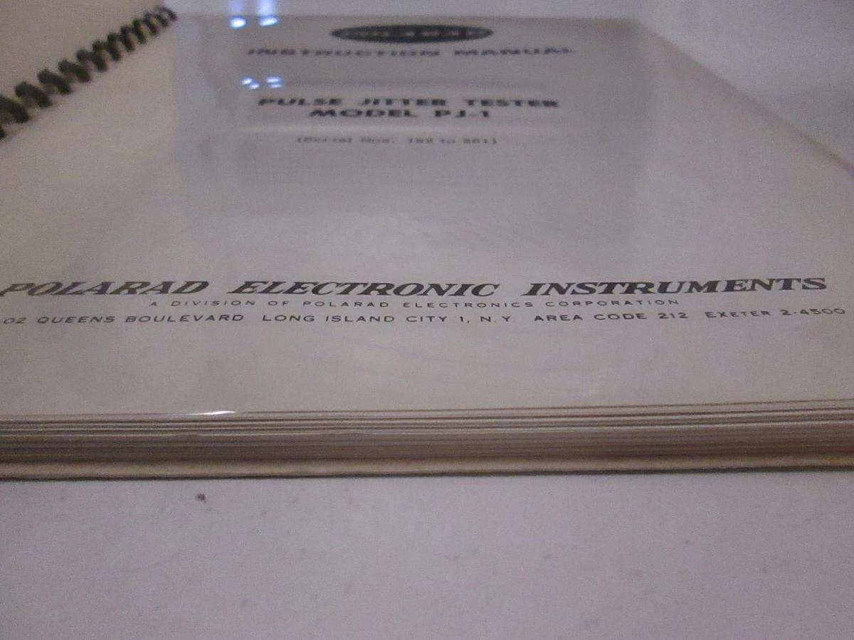 Used Polarad Pulse Jitter Tester PJ-1 Operating and Maintenance Manual, Used