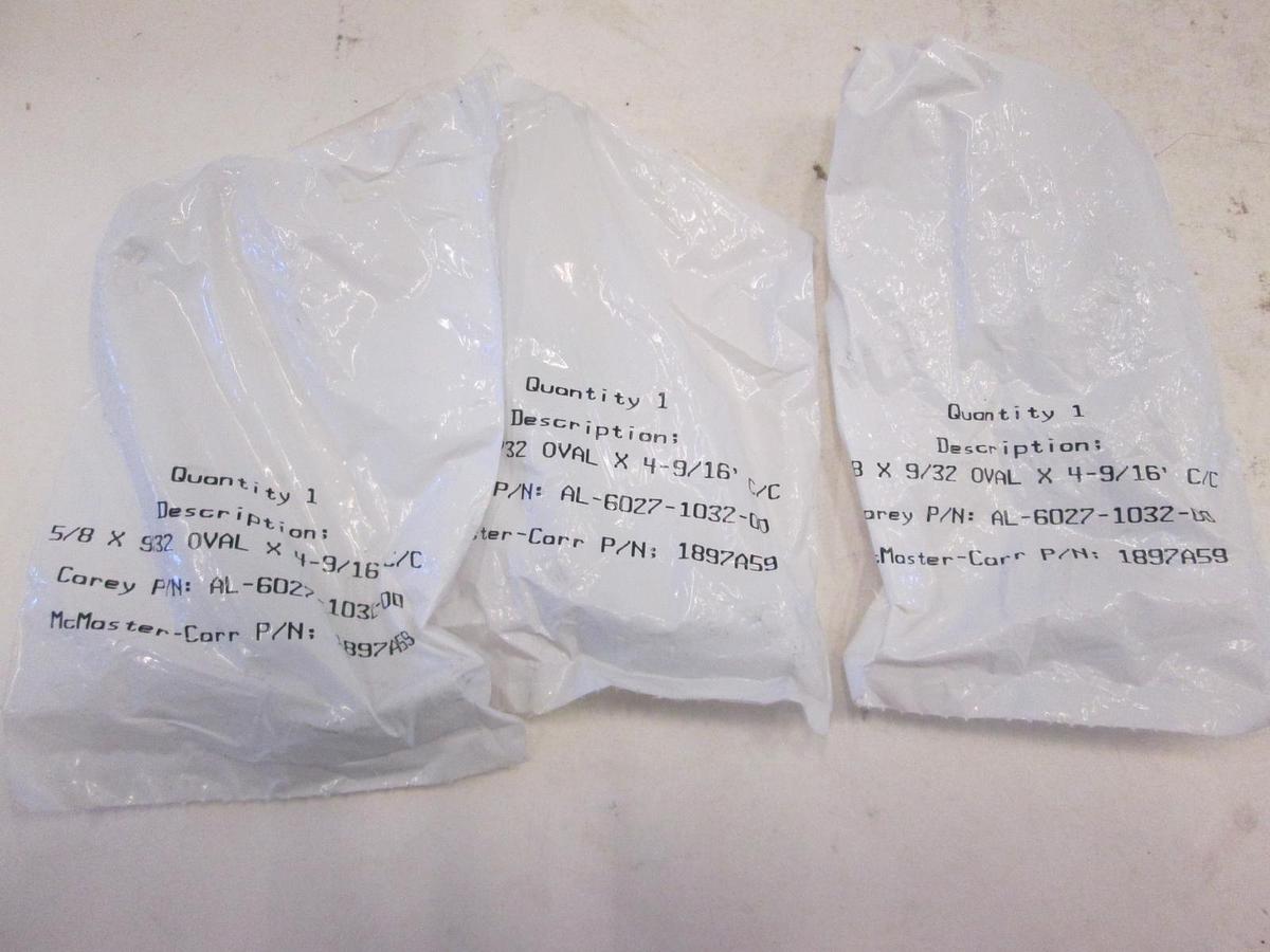 McMaster-Carr Aluminum Handle, 5/8" x 9/32" Oval x 4-9/16', New, Lot of 3