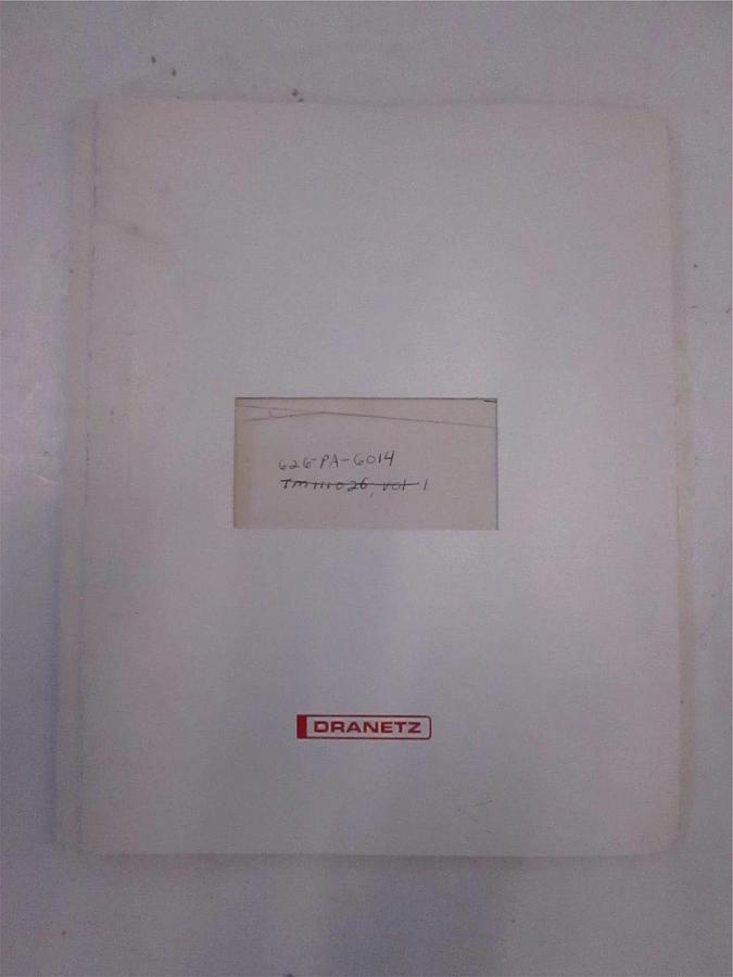 Used Dranetz TM-111026 Vol 1, 8-Channel Temp Monitor Operator's Manual, Used