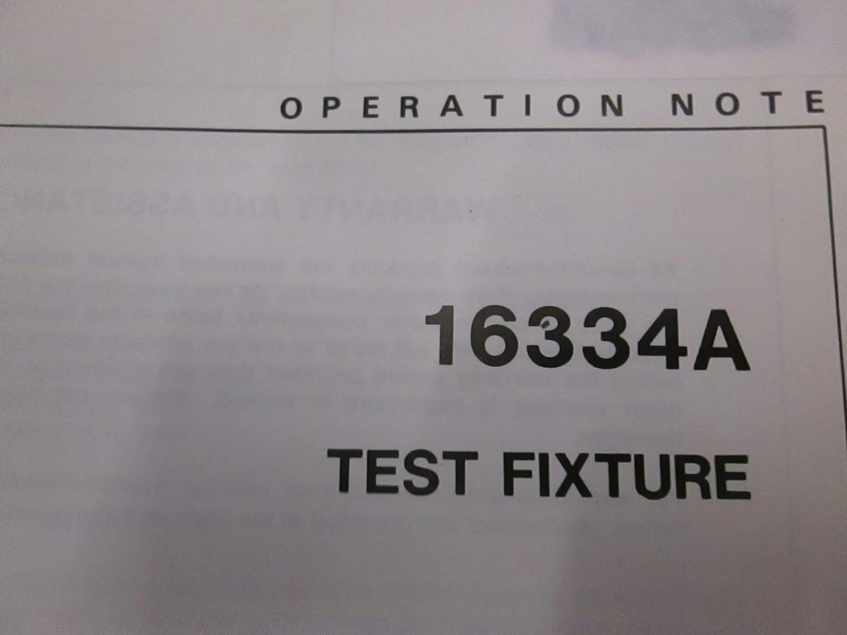Used HP 16334A Test Fixture, Operation Note, Used