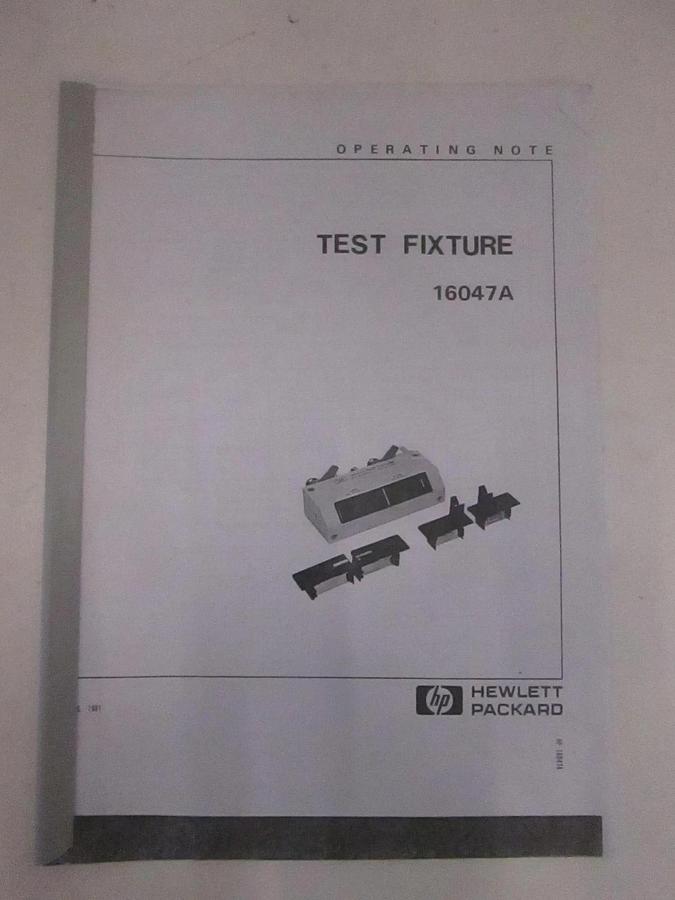 Used HP Model 16047A Test Fixture Operating Note, Used