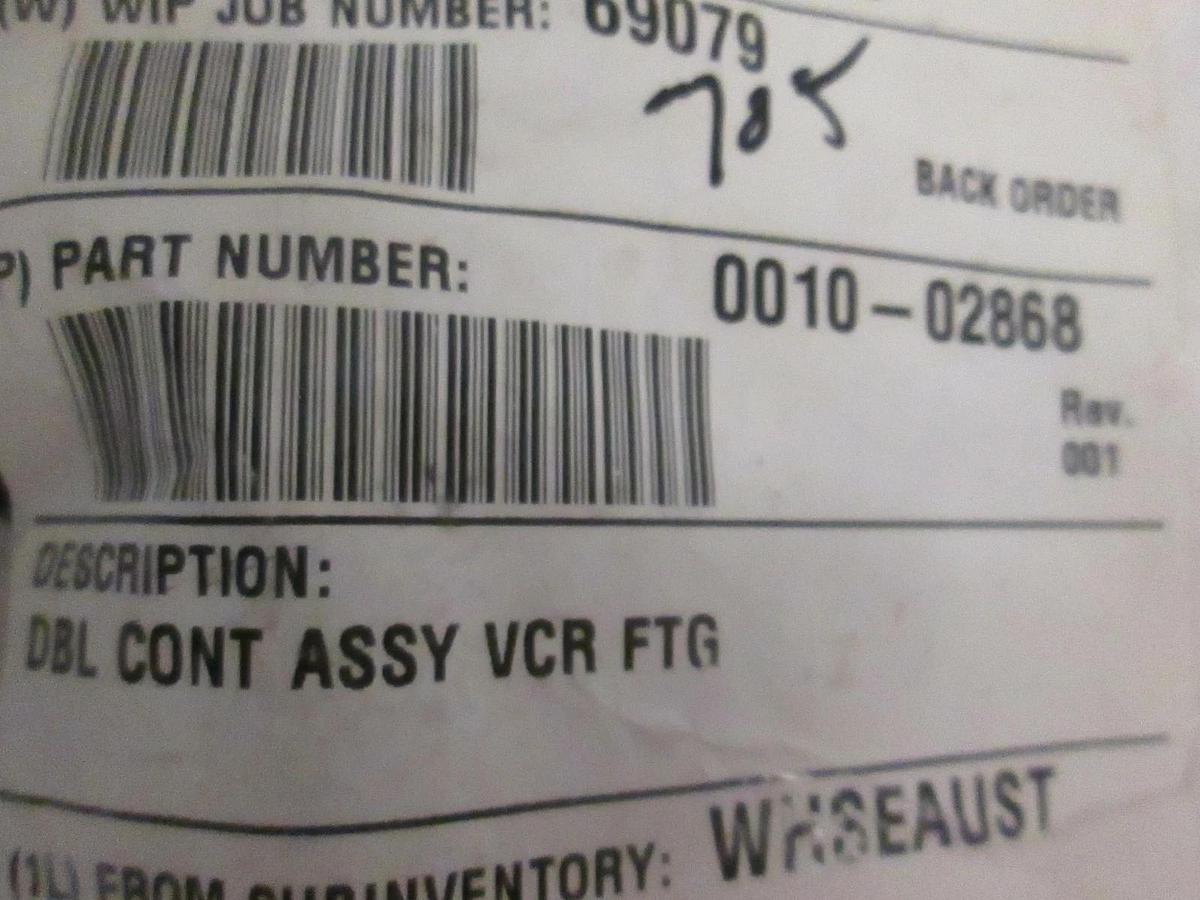 AMAT, DBL Cont Assy VCR FTG, 0010-02868, New