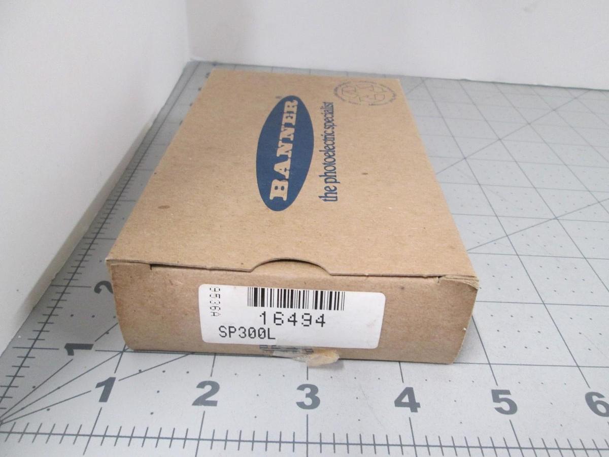 Used Banner, SP300L, Retro-Reflective Remote Sensor, 4.5m Range, w/ 6ft Cable, New