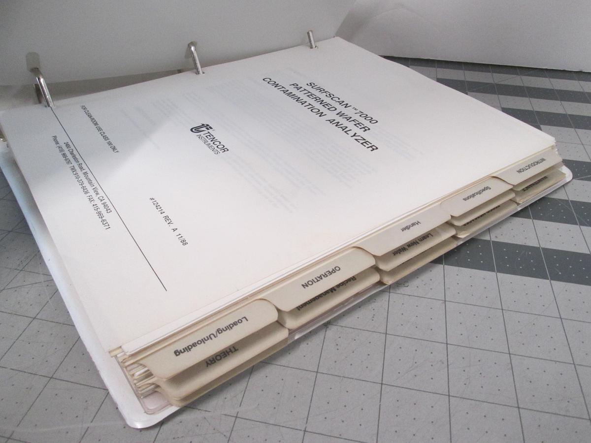 Used Tencore, Prometrix, Surfscan 7000 Patterned Wafer Contamination Analyzer User's Guide, 124214, Used
