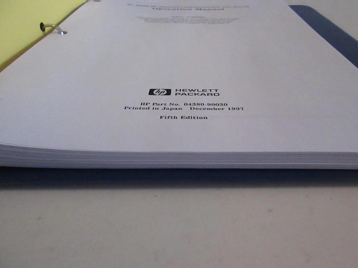 Used HP 4380S RF Balanced Component/Cable Test System Operation Manual, Used