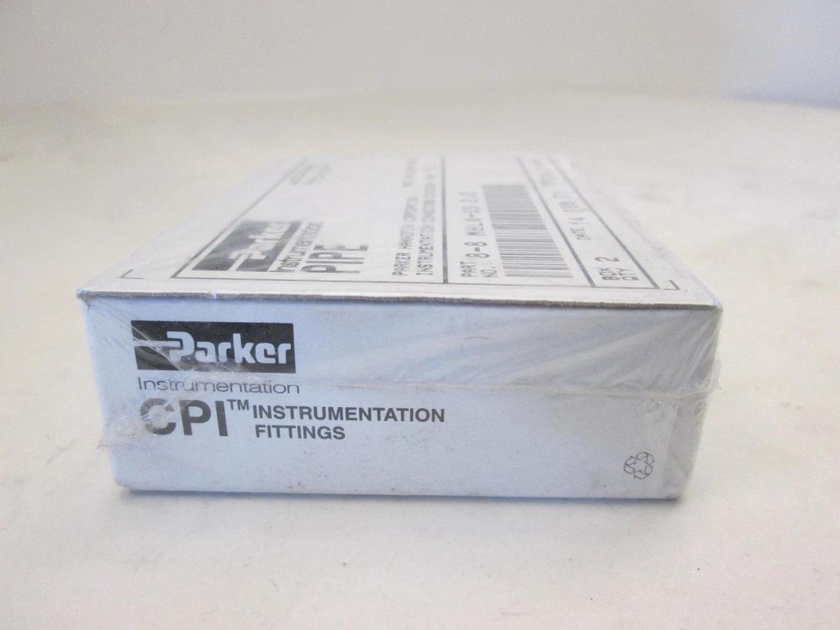 Parker, 8-8 MHLN-SS, Male Hex Long Nipple Fitting Box of 2, New, Original