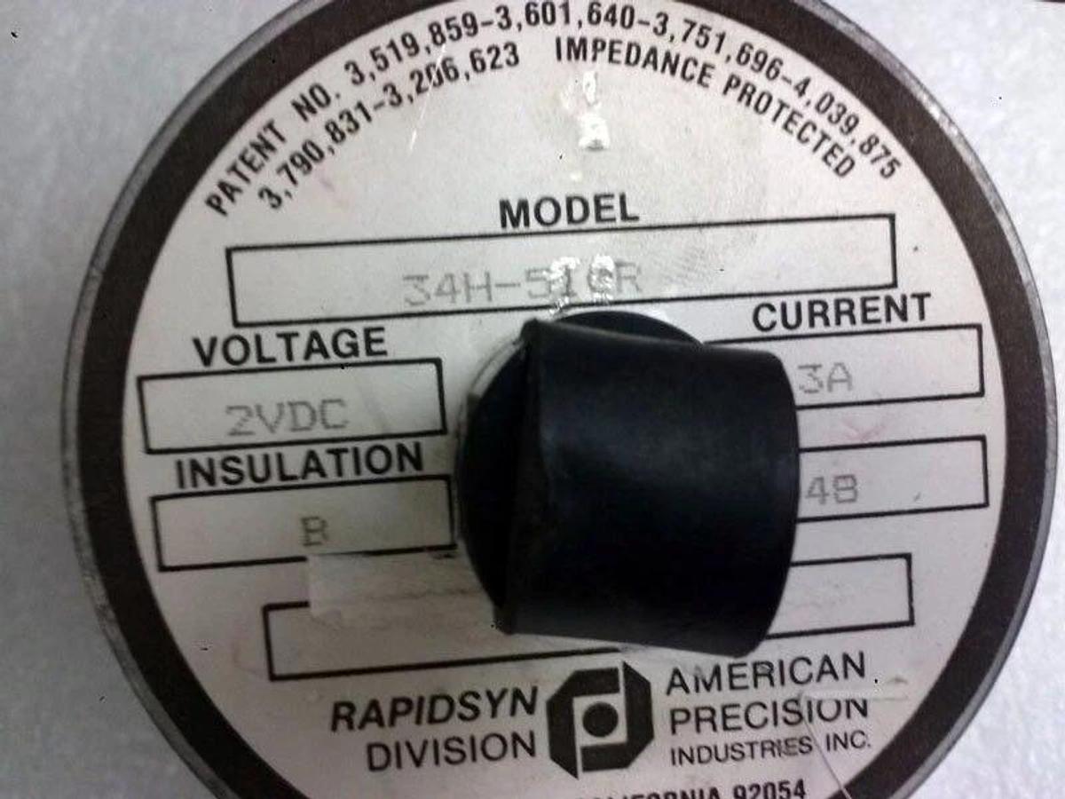 Used Rapidsyn 34H-51OR Motor 2VDC 3.3A, Used