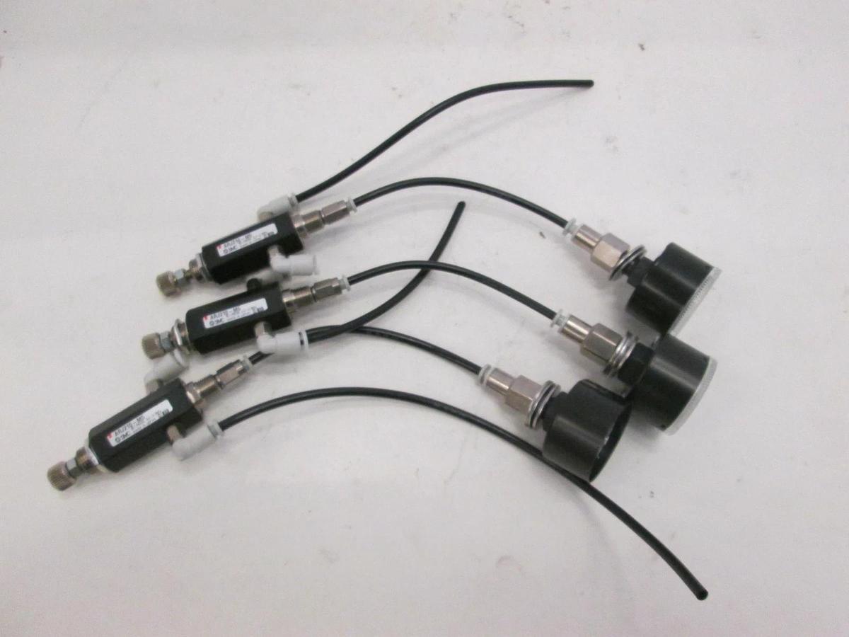 Used SMC, Mini Pressure Regulator, ARJ210-M5 w/ Gauge, Used, Lot of 3