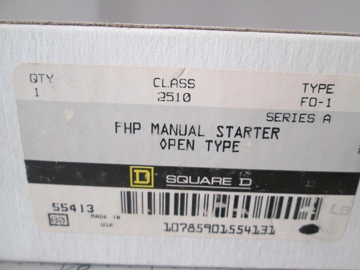 Square D, FO-1, FHP Manual Starter, Open Type, New