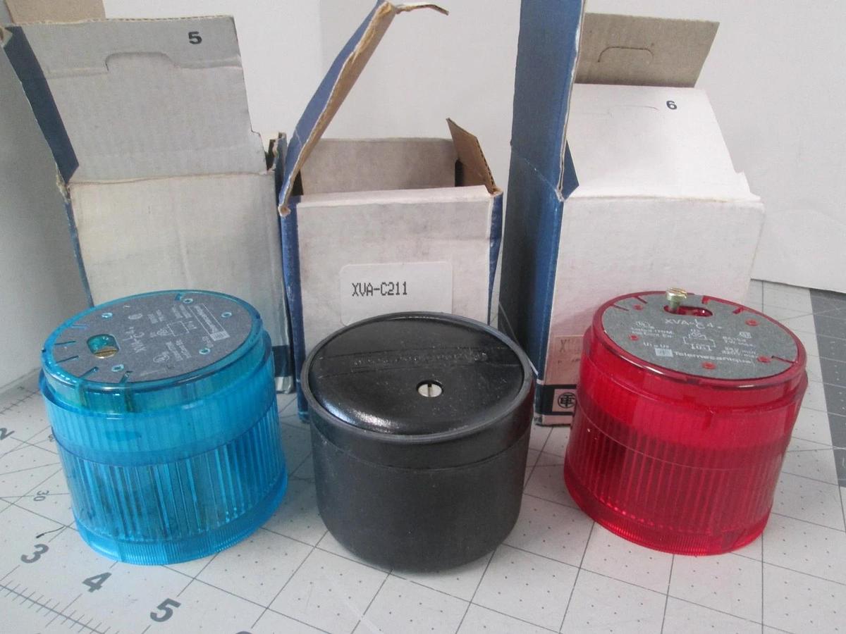 Telemecanique Red (XVAC 461) & Blue (XVAC 441) Flashing Light w/ Beacon Base